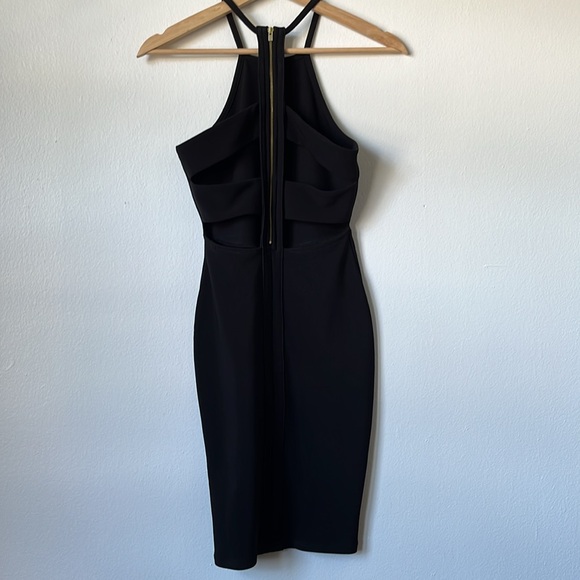 Express Black Bodycon Dress with Back Cutouts Size 2 Excellent Condition - Picture 2 of 6